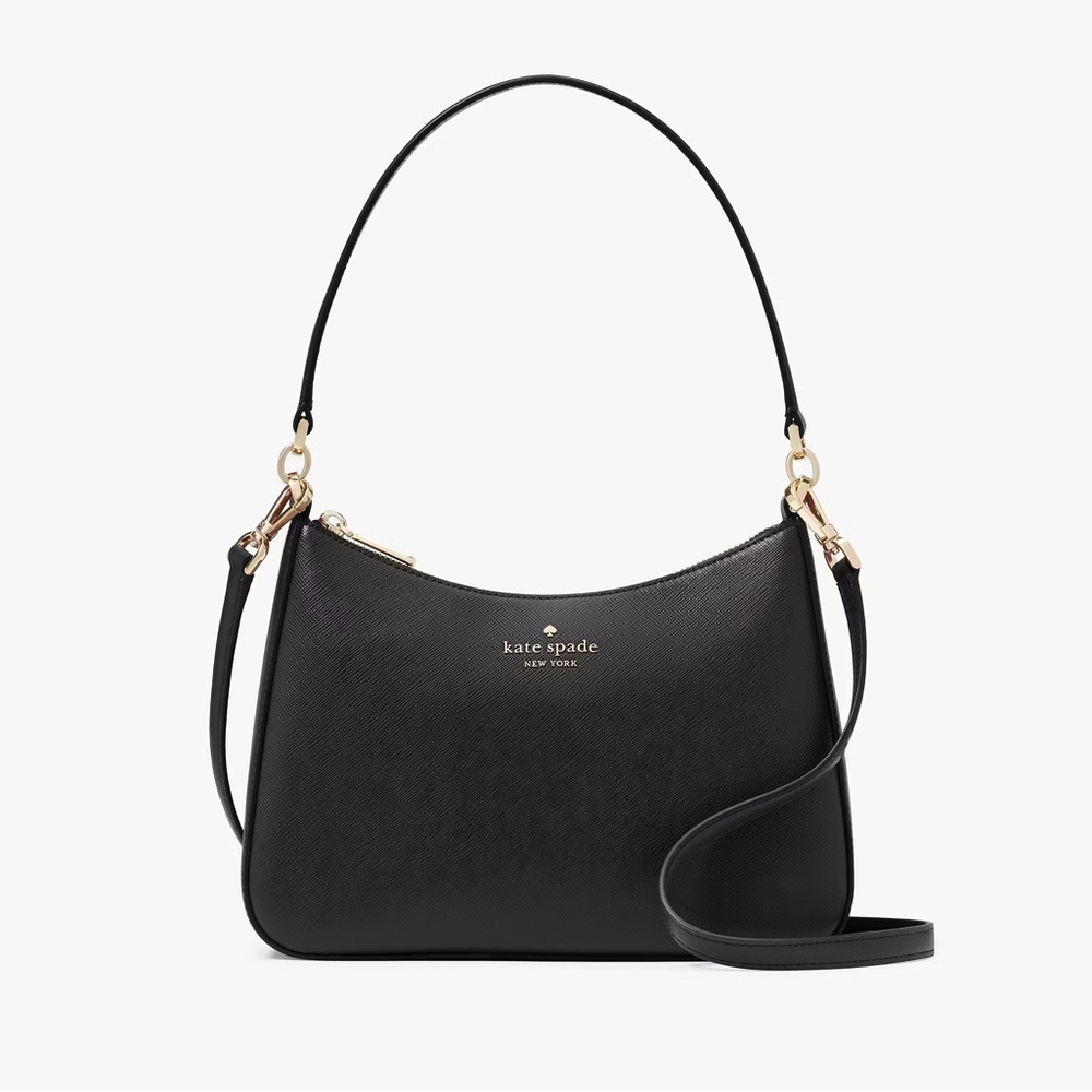 NWT Kate Spade Madison Convertible Shoulder Bag Leather Crossbody Black KH397